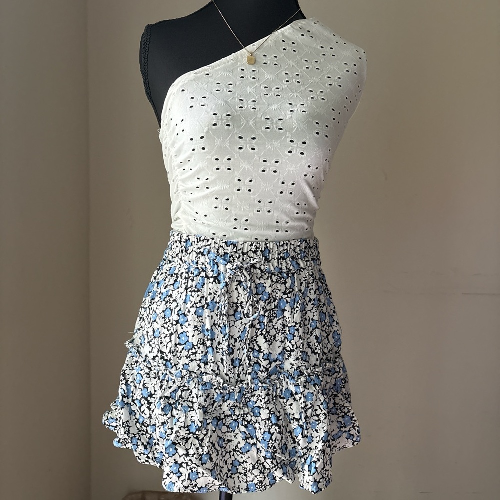Floral Blue and White Skort (with shorts!)